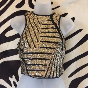 Gold Sequin Formal Top